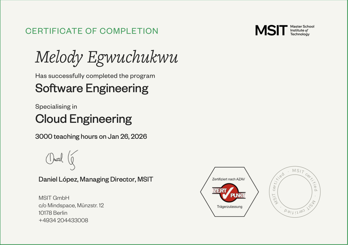 Cloud Engineering certification document